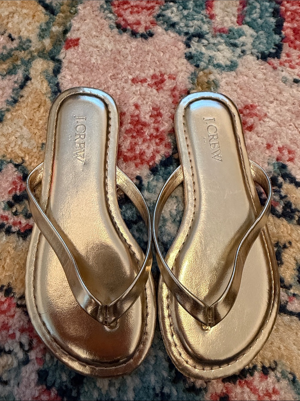 Crewcuts Metallic Gold Thong Sandals